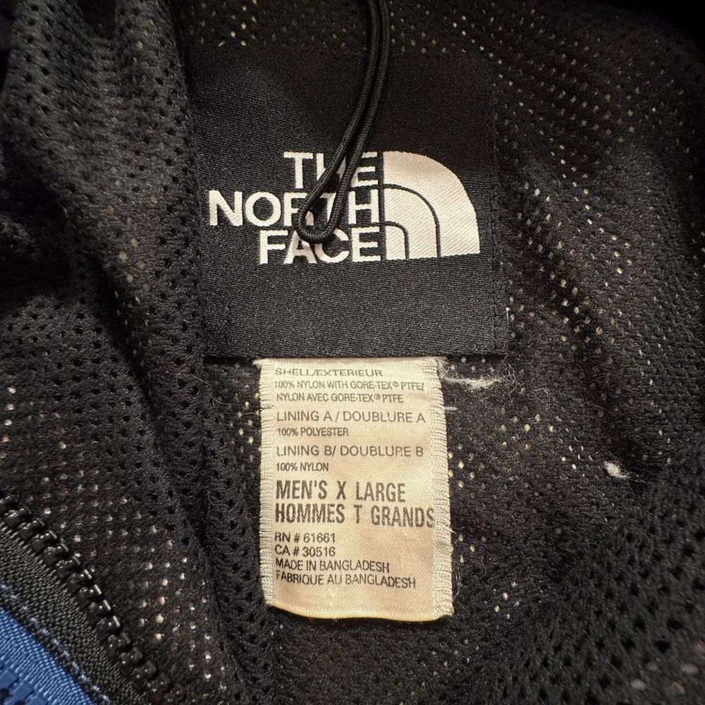 The North Face Jacket Mens XL Blue Gore-Tex Shell Hooded Zip Vintage Gorpcore